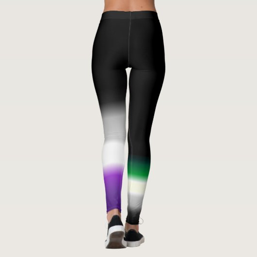 Asexuale aromantic Stolzflaggen asymetrischen aro Leggings (Rückseite)
