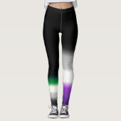 Asexuale aromantic Stolzflaggen asymetrischen aro Leggings (Vorderseite)