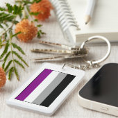 Asexuale Stolz-Flagge Schlüsselanhänger (Vorderseite rechts)