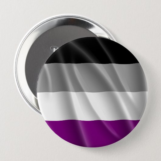 ASEXUALE STOLZ-FLAGGEN-GEWELLTER ENTWURF BUTTON (Vorne & Hinten)