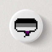 Asexuale Stolz-Flaggen-Pixel-Sprache-Blase Button (Vorderseite)