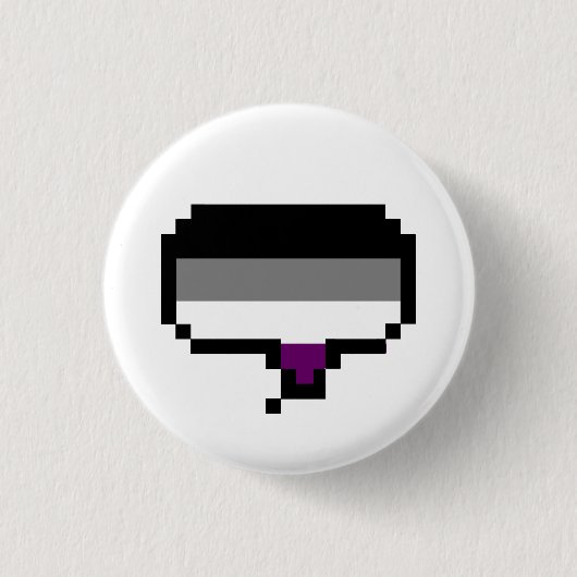 Asexuale Stolz-Flaggen-Pixel-Sprache-Blase Button (Vorderseite)