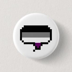 Asexuale Stolz-Flaggen-Pixel-Sprache-Blase Button