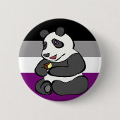 Asexualer Panda, der Kuchen isst Button (Vorderseite)