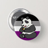 Asexualer Panda, der Kuchen isst Button (Vorne & Hinten)