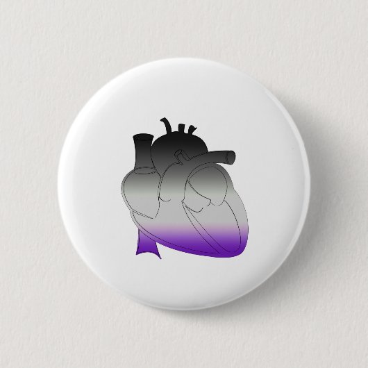 Asexualer Stolz-anatomisches Herz Button (Vorderseite)