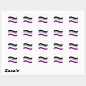 ASEXUALES FAHNENSCHWENKENDES RUNDER AUFKLEBER (Blatt)