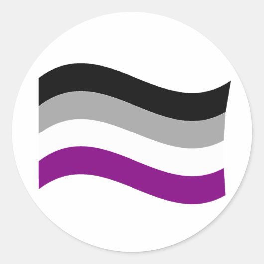 ASEXUALES FAHNENSCHWENKENDES RUNDER AUFKLEBER (Vorderseite)