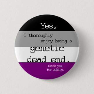 Asexuales genetisches Sackgasse-Button Button