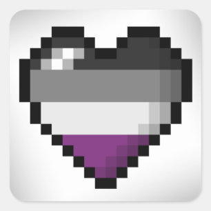 Asexuales Pixel-Herz Quadratischer Aufkleber