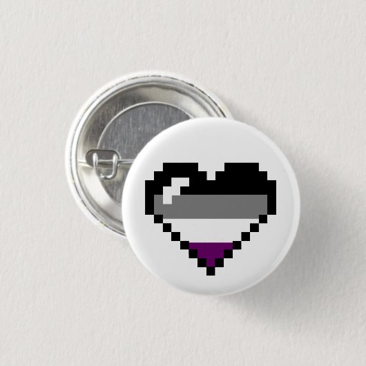 Asexuales Retro Stolz-8-Bitherz Button (Vorne & Hinten)