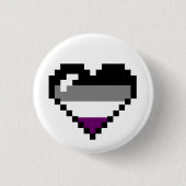 Asexuales Retro Stolz-8-Bitherz Button (Vorderseite)