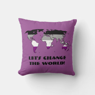 Asexualität - Pride Map of the World Throw Pillow Kissen
