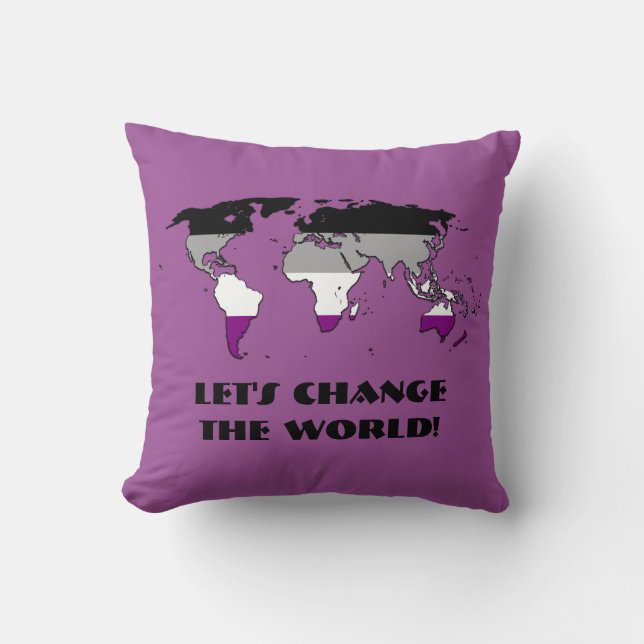 Asexualität - Pride Map of the World Throw Pillow Kissen (Vorderseite)