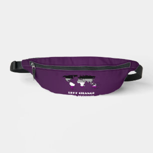 Asexualität Pride Weltkarte Bauchtasche