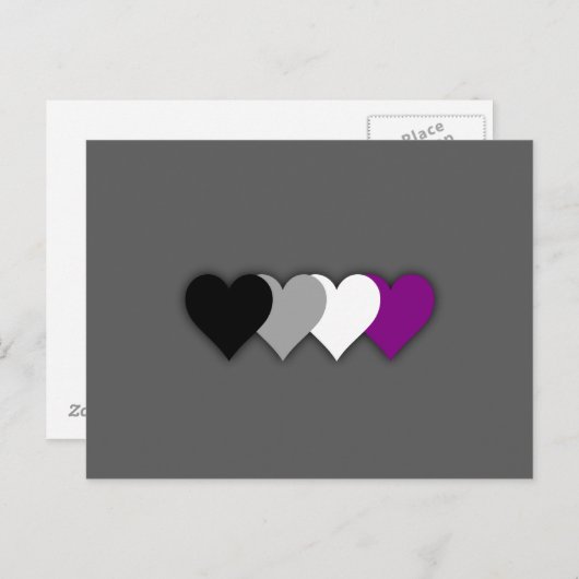 Asexualität stolz auf Herzen Postkarte (Vorne/Hinten)