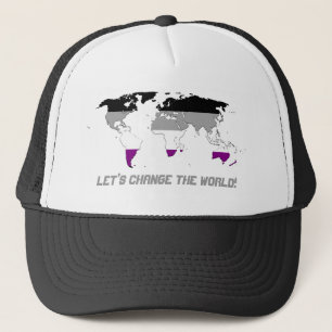 Asexualität Stolz Weltkarte Hat Truckerkappe
