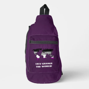 Asexualitäts-Stolz Karte der Welt Crossbody Bag