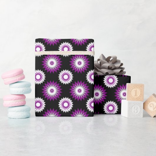 Asexualitäts-Stolzfarben / schwarze Blume Geschenkpapier (Babyparty)