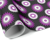 Asexualitäts-Stolzfarben / schwarze Blume Geschenkpapier (Rolleneckpunkt)