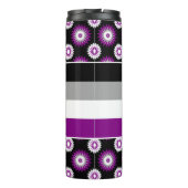 Asexuality pride flag with a black flower pattern thermosbecher (Rückseite)