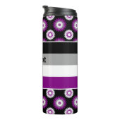 Asexuality pride flag with a black flower pattern thermosbecher (Nach rechts gedreht)