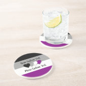 Asexuality pride flag with hearts coaster getränkeuntersetzer (Seite)