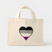 Asexuality pride heart Tote Bag Mini Stoffbeutel (Vorne)