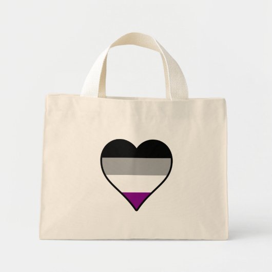 Asexuality pride heart Tote Bag Mini Stoffbeutel (Vorne)