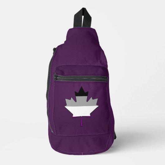 Asexuality pride maple leaf crossbody bag (Vorderseite)