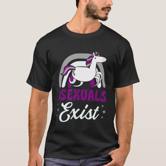 Asexuals Exist Asexual Pride Minimalist Rainbow Un T-Shirt (Vorderseite)