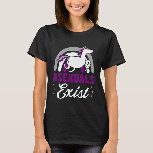 Asexuals Exist Asexual Pride Minimalist Rainbow Un T-Shirt (Vorderseite)