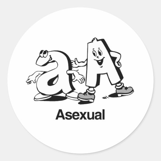 asexuell runder aufkleber (Vorderseite)