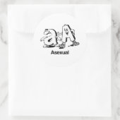 asexuell runder aufkleber (Tasche)