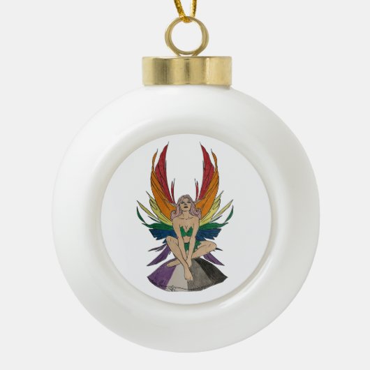 Asexuelle Fee Keramik Kugel-Ornament (Vorderseite)