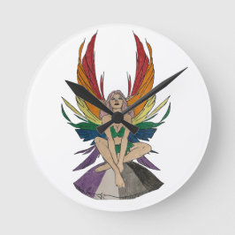 Asexuelle Fee Runde Wanduhr