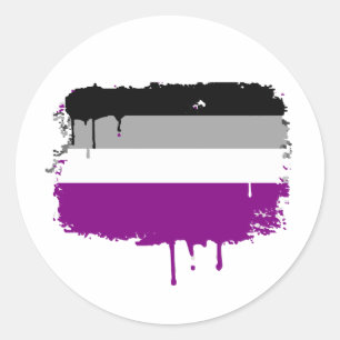 ASEXUELLE FLAGGE TRÄUFELND RUNDER AUFKLEBER