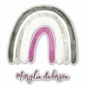 ASEXUELLE HERZEN UND RAINBWS-KUSTOM-MONOGRAMM AUFKLEBER (Vorderseite)