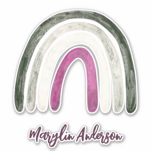 ASEXUELLE HERZEN UND RAINBWS-KUSTOM-MONOGRAMM AUFKLEBER (Vorderseite)