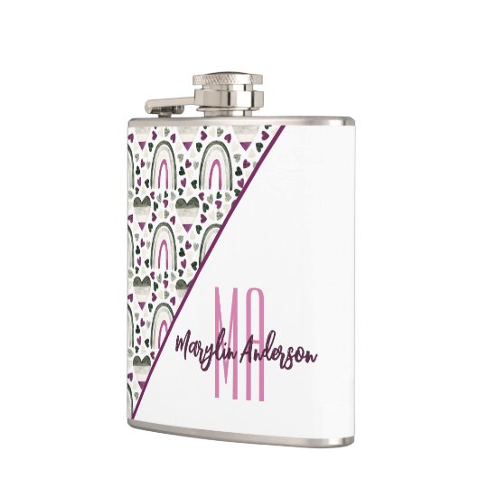 ASEXUELLE HERZEN UND RAINBWS-KUSTOM-MONOGRAMM FLACHMANN (Links)