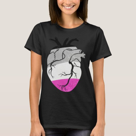 Asexuelle Herzflagge T-Shirt (Vorderseite)