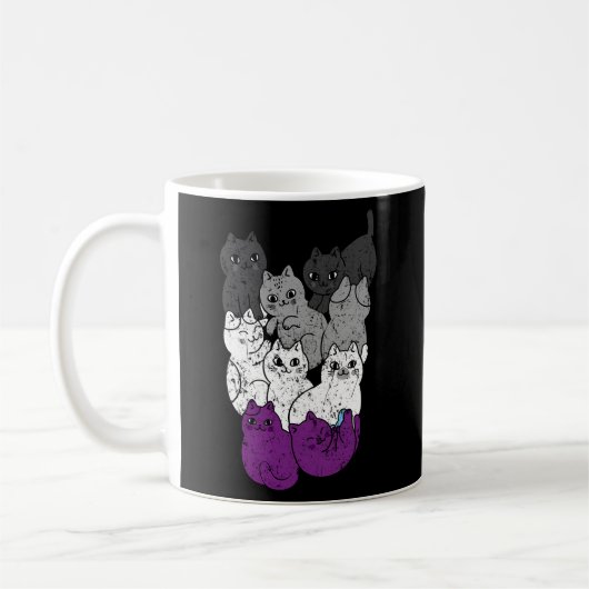 Asexuelle Katzen Transgender Quee LGBTQ Liebe Glei Kaffeetasse (Links)