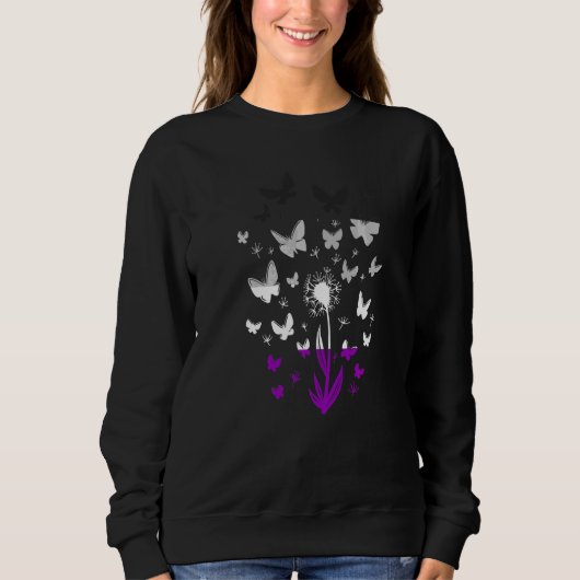 Asexuelle Löwenzahn Herbst Schmetterling Asexualit Sweatshirt (Vorderseite)