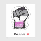 Asexuelle Protestfäuste Aufkleber (Blatt)