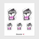 Asexuelle Protestfäuste Aufkleber (Blatt)