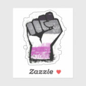 Asexuelle Protestfäuste Aufkleber (Blatt)