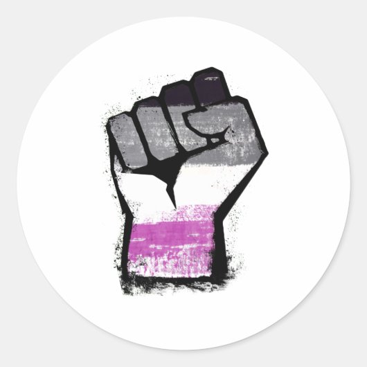 Asexuelle Protestfäuste Runder Aufkleber (Vorderseite)