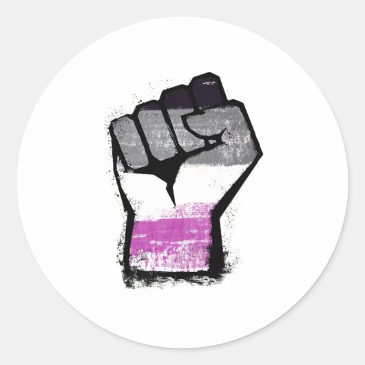 Asexuelle Protestfäuste Runder Aufkleber (Vorderseite)