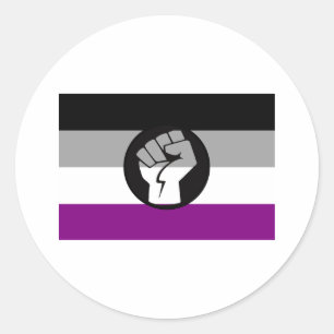 Asexuelle Protestflagge Runder Aufkleber