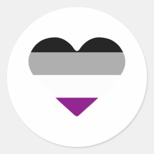 Asexuelle Stolz Herz Runder Aufkleber